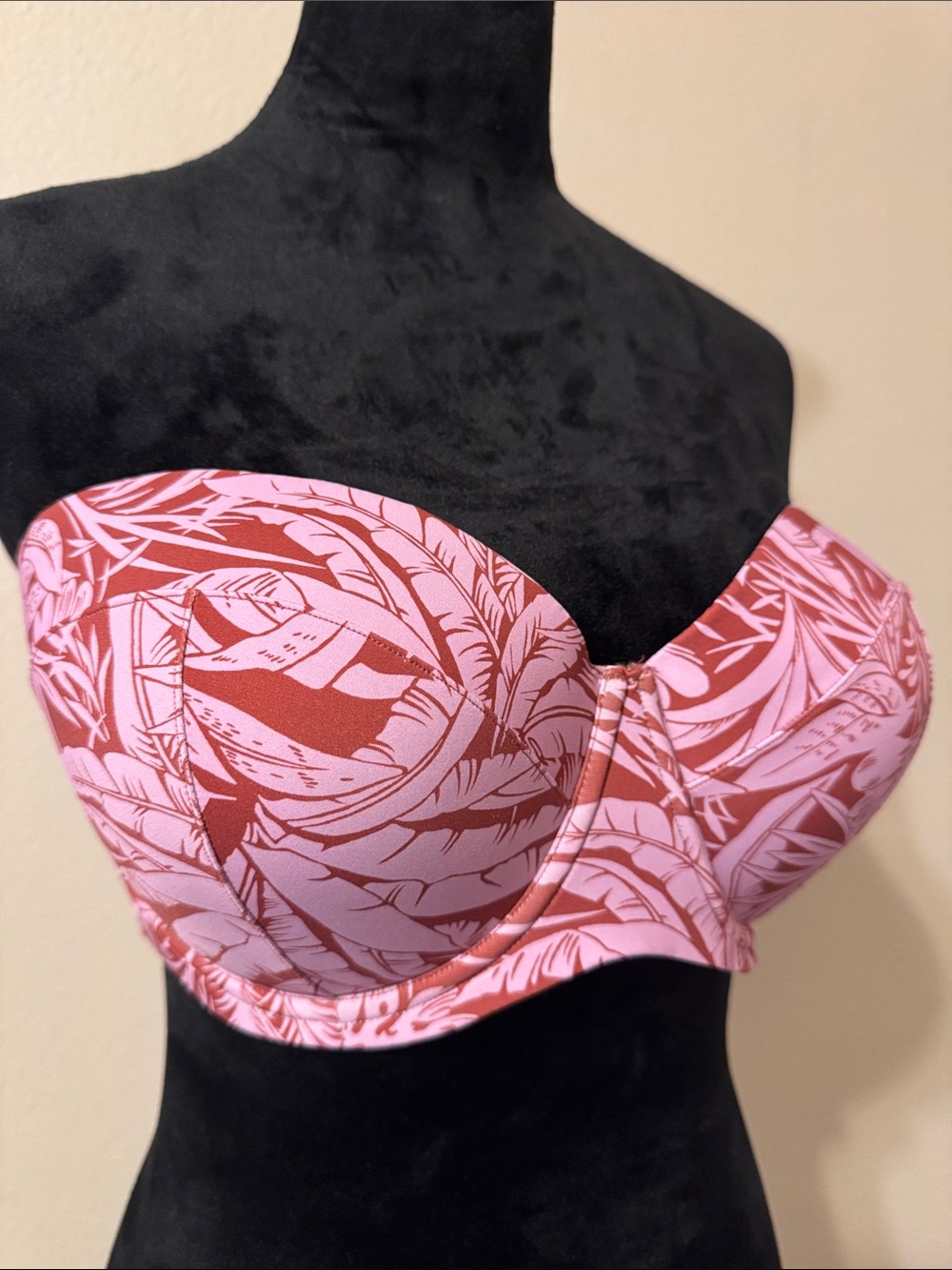 💖VS Pink Tropical Bandeau Bikini Top